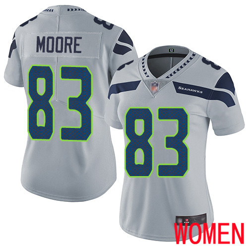 Seattle Seahawks Limited Grey Women David Moore Alternate Jersey NFL Football 83 Vapor Untouchable